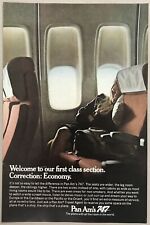 Vintage 1970 Original Print Advertisement Full Page - Pan Am Economy picture