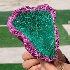 416G  Rare Moroccan green magnesite and red corundum mineral spirit ruby picture