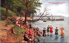Bathing at Holiday Home, Lake Geneva Wisconsin- c1910s d/b Postcard - Camping picture