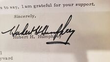 Hubert Humphrey Signature Autograph Free Frank Mail 1968 picture