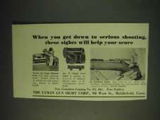 1937 lyman Sights Ad - 48 Target Receiver, No. 77 Target Front and 52 Extension picture