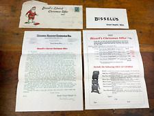 1904 Bissell Carpet Sweeper Co. PAPER LOT Christmas Offer, SANTA Using Sweeper picture