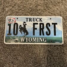 Wyoming Vintage License Plate Embossed Bucking Horse Steamboat 10 FRST picture