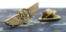USN Navy Air Crew Wings Hat or Lapel Pin Gold Tone 1 1/4 inch EE15240G F3D18O picture