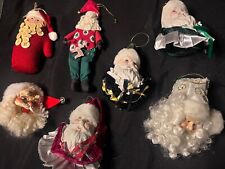 Lot Of (7) Vintage Large Christmas Tree Santa Claus Ornaments  5x3” 50s 60s 70s picture