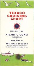 1953 TEXACO Cruising Chart Eastport Maine to Block Island Nantucket Cape Cod picture