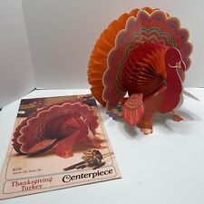 Vintage HALLMARK Thanksgiving Decor Turkey Centerpiece Pop-Up Decoration Paper picture