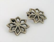 VTG BEAUTIFUL NATIVE AMERICAN STERLING SILVER OLD PAWN SANDCAST STAR EARRINGS  picture