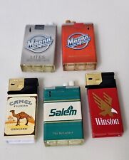 VINTAGE Lot of 5 Advertising Cigarette Lighters WINSTON SALEM CAMEL MAGNA picture