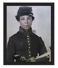 CATHAY WILLIAMS ONLY FEMALE BUFFALO SOLDIER UNION CIVIL WAR 8X10 FRAMED PHOTO picture