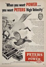 1956 Print Ad Peters Power Cartridges Fox Chases Bird Bridgeport,Connecticut picture