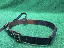 Vtg Antique H.H. Heiser 145 Ammo Holster Leather Belt With Shoulder Strap Sz 42 picture