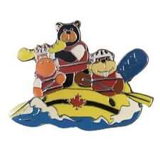 Canada Moose Black Bear Beaver Rafting Travel Souvenir Pin picture