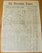 CIVIL WAR SECOND MANASSAS VIRGINIA & STONEWALL JACKSON NEWS & MAP 1862 picture