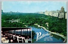 Penthouse Club Overlooking Central Park New York City NY Dual View Postcard WOB picture