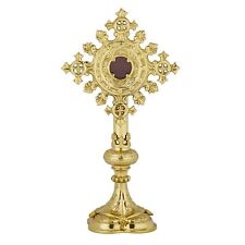 N.G. Brass Standing Reliquary Relic Holder for Catholic Church Supplies, 13 Inch picture