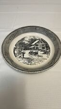 Currier & Ives Early Winter Vintage Royal China by Jeannette Pie Plate 10
