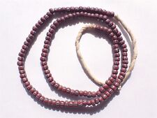 Antique Striped Pony Trade Beads, Brown w Bk/White- 5-5.5mm - Strand picture