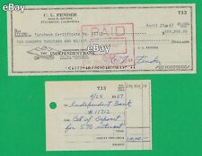 Leo Fender Signed 1967 Business Check w/ Stub Made For $200,000.00 picture