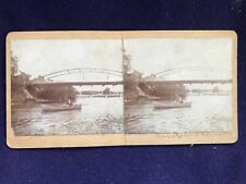 ANTIQUE 2 SIDED REAL PHOTO STEREOVIEW CARD SENECA RIVER BALDWINSVILLE NY HOPPER picture