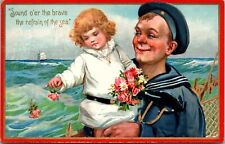 Tuck Decoration Day postcard Sound o’er the brave the refrain of the sea sailor  picture