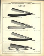 1890s PAPER AD 4 PG Imperial Wostenholm Wade & Butcher Dagger Straight Razor  picture