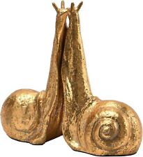 Decorative Distressed Cast Metal Snail Bookends, Gold, Set of 2 picture