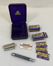 EVER-READY METAL SHAVER RAZOR IN CASE WITH 2 BOXES OFFICIAL BLADES picture