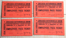 1951 chicago automobile show 43 annual employees pass ticket  4 tickets picture
