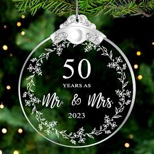 50 Years As Mr. & Mrs Christmas Glass Ornament 2023, 50th 50 Years Anniversary P picture