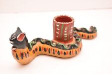 VTG Ocumicho Pottery Mexican Folk Snake Candle Holder statue Sculpture 10.5