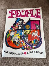 Vintage Original 1968 Library Poster Scholastic Adventure - People picture