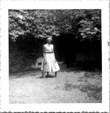 Classy African American Black Woman Wearing Dress in Garden 1960s Vintage Photo picture