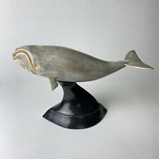 Vintage Michael Mancuso Porcelain Right Whale Sculpture Signed Numbered #4 picture