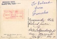 GROUCHO (JULIUS) MARX - INSCRIBED PICTURE POSTCARD SIGNED CIRCA 1974 picture