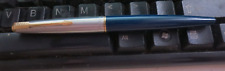 VINTAGE PARKER 51? 45? BLUE WITH CHROME CAP FOUNTAIN PEN Gold Arrow Clip picture