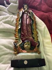 Large Antique Statue Virgin Mary Lady Madonna with Child Large Figure 28” Chiped picture