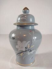 Vintage Japanese Ginger Jar With Lid, Floral Iris Design picture