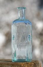 Mouth-blown KH-16 Poison Bottle with Pair of Skulls. Crude. Mint. picture