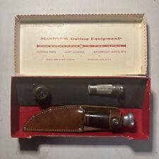 Vintage Rare Marbles Hunting Knife Kit With Compass And Match Holder 4in Blade picture