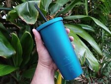 Rare NWT New Starbucks Matte Teal 16 oz Stainless Steel Reserve Tumbler Cold Cup picture