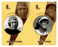 #UL1591 KNUTE ROCKNE, NANCY LOPEZ Rare Uncut Spotlight Card Strip picture