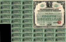 $50 Fourth Liberty Loan Gold Bond - Many Coupons Remain - U. S. Treasury Bonds,  picture