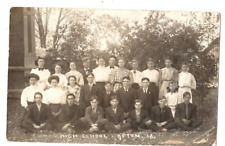 RPPC Postcard High School Afton Iowa Class Photograph (1904-1918) picture