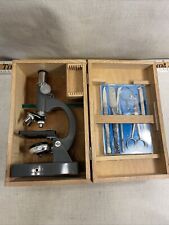 VINTAGE Monolux Microscope 6030 100X-750X Zoom With Case And Equipment All Orig picture