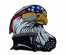 Eagle American Flag Dew Rag 3 Inch Embroidered Patch NOV326 F5D32L picture