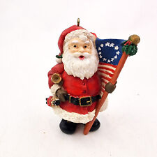 Patriotic Santa Claus with Flag Patriotic Christmas Holiday Ornament picture