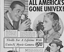 1937 UniveX Cine 8 Movie Camera Vintage Print Ad All America's Gone UniveX  picture
