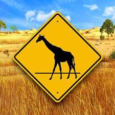 Giraffe Crossing Sign - Aluminum Safari Plaque - Fun Playroom Africa Decor   picture