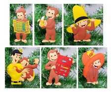 Curious George Adorable Christmas Tree Ornament Set of 6 Vinyl Ornaments 6 picture